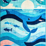 Ultra Soft Area Rug, Non Slip, Stain Resistant, Washable Area Rugs for Living Room, Bedroom, Playful Nautical Illustration Style(Blue)