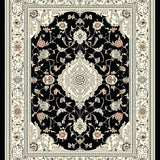 Striking Black and Ivory Trellis(Black)