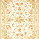 Artistic Area Showcasing Vintage Floral in Warm Beige Hues(Beige)