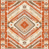 Southwestern Terracotta & Beige Diamond Area(Brown)