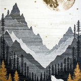 Ultra Soft Area Rug, Non Slip, Stain Resistant, Washable Area Rugs for Living Room, Bedroom, Unique Wilderness Cultural Design(Gray)