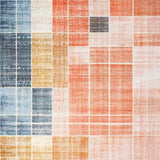 Ultra Soft Area Rug, Non Slip, Stain Resistant, Washable Area Rugs for Living Room, Bedroom, Washable Vintage Soft Floor Carpet with Abstract Geometric Art(Red)