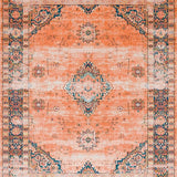 Ultra Soft Area Rug, Non Slip, Stain Resistant, Washable Area Rugs for Living Room, Bedroom, Soft Terracotta Linear Arrangement(Orange)