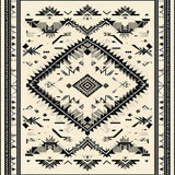 Tribal Geometric Artisan Runner With Elegant Tassels For Hallway(Gray)