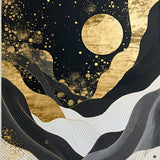 Chic Abstract Gold Foil Aesthetic(Black)