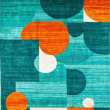Ultra Soft Area Rug, Non Slip, Stain Resistant, Washable Area Rugs for Living Room, Bedroom, Elegant Watercolor Inspired Motif(Blue)