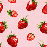 Cheerful Green Strawberry Motif(Pink)