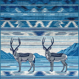 Ultra Soft Area Rug, Non Slip, Stain Resistant, Washable Area Rugs for Living Room, Bedroom, Cozy Earthy Animal Silhouette(Blue)