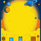 Ultra Soft Area Rug, Non Slip, Stain Resistant, Washable Area Rugs for Living Room, Bedroom, Stellar Fun Explorative Layout(Yellow)