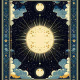 Ultra Soft Area Rug, Non Slip, Stain Resistant, Washable Area Rugs for Living Room, Bedroom, Elegant Cosmic Crescent Motif(Blue)