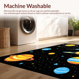 Ultra Soft Area Rug, Non Slip, Stain Resistant, Washable Area Rugs for Living Room, Bedroom, Celestial Whimsical Galaxy Scene(Orange)