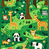Ultra Soft Area Rug, Non Slip, Stain Resistant, Washable Area Rugs for Living Room, Bedroom, Fun and Quirky Zoo Inspired Style(Green)