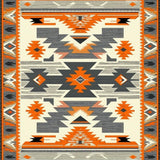 Ultra Soft Area Rug, Non Slip, Stain Resistant, Washable Area Rugs for Living Room, Bedroom, Native American Inspired Area Multicolor Aztec Design(Orange)