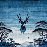 Ultra Soft Area Rug, Non Slip, Stain Resistant, Washable Area Rugs for Living Room, Bedroom, Elegant Blue Ethnic Animal Print(Blue)