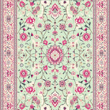 Ultra Soft Area Rug, Non Slip, Stain Resistant, Washable Area Rugs for Living Room, Bedroom, Stylish Geometric Pink Accents(Ivory)