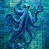 Ultra Soft Area Rug, Non Slip, Stain Resistant, Washable Area Rugs for Living Room, Bedroom, Octopus Tentacle Art Rug - Blue Digital Print(Blue)