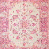 Ultra Soft Area Rug, Non Slip, Stain Resistant, Washable Area Rugs for Living Room, Bedroom, Luxurious Bold Floral Embellishments(Pink)
