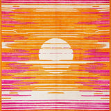 Ultra Soft Area Rug, Non Slip, Stain Resistant, Washable Area Rugs for Living Room, Bedroom, Cheerful Kaleidoscopic Circle Arrangement(Orange)