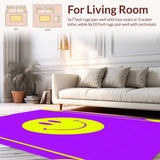 Ultra Soft Area Rug, Non Slip, Stain Resistant, Washable Area Rugs for Living Room, Bedroom, Trendy Cheerful Color Burst(Purple)