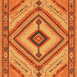 Ultra Soft Area Rug, Non Slip, Stain Resistant, Washable Area Rugs for Living Room, Bedroom, Vibrant Diamond Patterned Aesthetic(Orange)