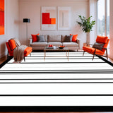 Ultra Soft Area Rug, Non Slip, Stain Resistant, Washable Area Rugs for Living Room, Bedroom, Elegant Black and White Striped Rug Subtle Contrast Area Rug(Gray)