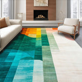 Ultra Soft Area Rug, Non Slip, Stain Resistant, Washable Area Rugs for Living Room, Bedroom, Chic Transitional Organic Shapes(Orange)