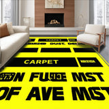Ultra Soft Area Rug, Non Slip, Stain Resistant, Washable Area Rugs for Living Room, Bedroom, Trendy Nonchalant Abstract Design(Yellow)