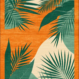Ultra Soft Area Rug, Non Slip, Stain Resistant, Washable Area Rugs for Living Room, Bedroom, Artful Modern Organic Design(Orange)