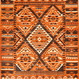 Ultra Soft Area Rug, Non Slip, Stain Resistant, Washable Area Rugs for Living Room, Bedroom, Lively Orange Trellis Design(Orange)