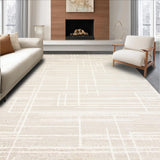 Artisan Crafted Fringe with Subtle Geometric Style(Beige)