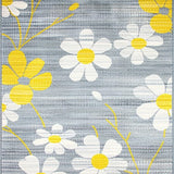 Ultra Soft Area Rug, Non Slip, Stain Resistant, Washable Area Rugs for Living Room, Bedroom, Modern Whimsical Petal Design(Gray)