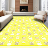 Ultra Soft Area Rug, Non Slip, Stain Resistant, Washable Area Rugs for Living Room, Bedroom, Charming Small Animal with Whimsical Paw Prints(Yellow)