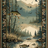 Ultra Soft Area Rug, Non Slip, Stain Resistant, Washable Area Rugs for Living Room, Bedroom, Rustic Nature-Inspired Lodge Aesthetic(Brown)