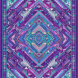 Ultra Soft Area Rug, Non Slip, Stain Resistant, Washable Area Rugs for Living Room, Bedroom, Lively Round Ethnic Weave(Purple)