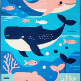 Ultra Soft Area Rug, Non Slip, Stain Resistant, Washable Area Rugs for Living Room, Bedroom, Bright Childlike Ocean Scene(Blue)
