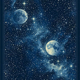 Ultra Soft Area Rug, Non Slip, Stain Resistant, Washable Area Rugs for Living Room, Bedroom, Serene Nighttime Celestial Display(Blue)