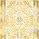 Ultra Soft Area Rug, Non Slip, Stain Resistant, Washable Area Rugs for Living Room, Bedroom, Stylish Area Gift for Muslim Celebrations with Shawl and Kufi Hat(Gold)
