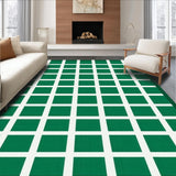 Ultra Soft Area Rug, Non Slip, Stain Resistant, Washable Area Rugs for Living Room, Bedroom, Modern Abstract Checker Motif(Green)