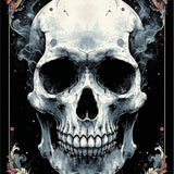 Ultra Soft Area Rug, Non Slip, Stain Resistant, Washable Area Rugs for Living Room, Bedroom, Bold Graphic Skull Art Piece(White)