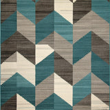 Ultra Soft Area Rug, Non Slip, Stain Resistant, Washable Area Rugs for Living Room, Bedroom, Chic Teal-Infused Natural Aesthetic(Blue)