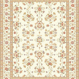 Ultra Soft Area Rug, Non Slip, Stain Resistant, Washable Area Rugs for Living Room, Bedroom, Low Pile Retro Beige Delicate Vintage Floral Lattice(Beige)