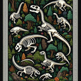 Ultra Soft Area Rug, Non Slip, Stain Resistant, Washable Area Rugs for Living Room, Bedroom, Prehistoric Fossilized Dinosaur Bones Patterned Floor Covering(Black)