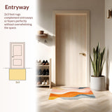 Ultra Soft Area Rug, Non Slip, Stain Resistant, Washable Area Rugs for Living Room, Bedroom, Estrella Collection Colorful Gradient Swirl Abstract Art Area Rug(Orange)