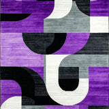 Ultra Soft Area Rug, Non Slip, Stain Resistant, Washable Area Rugs for Living Room, Bedroom, Artistic Color Block Arrangement(Purple)
