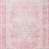 Ultra Soft Area Rug, Non Slip, Stain Resistant, Washable Area Rugs for Living Room, Bedroom, Chic Bow Ribbon Rug with Elegant Curved Borders and Heart Accents(Pink)