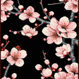 Ultra Soft Area Rug, Non Slip, Stain Resistant, Washable Area Rugs for Living Room, Bedroom, Chic Japanese-Inspired Nature Motif(Pink)