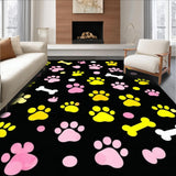 Ultra Soft Area Rug, Non Slip, Stain Resistant, Washable Area Rugs for Living Room, Bedroom, Whimsical Canine Patterned Delight(Yellow)