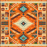 Ultra Soft Area Rug, Non Slip, Stain Resistant, Washable Area Rugs for Living Room, Bedroom, Lively Multi-Tonal Medallion Style(Orange)