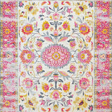 Ultra Soft Area Rug, Non Slip, Stain Resistant, Washable Area Rugs for Living Room, Bedroom, Soft Yellow Petal Accents(White)
