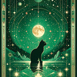 Charming Retro Cat Visuals(Green)